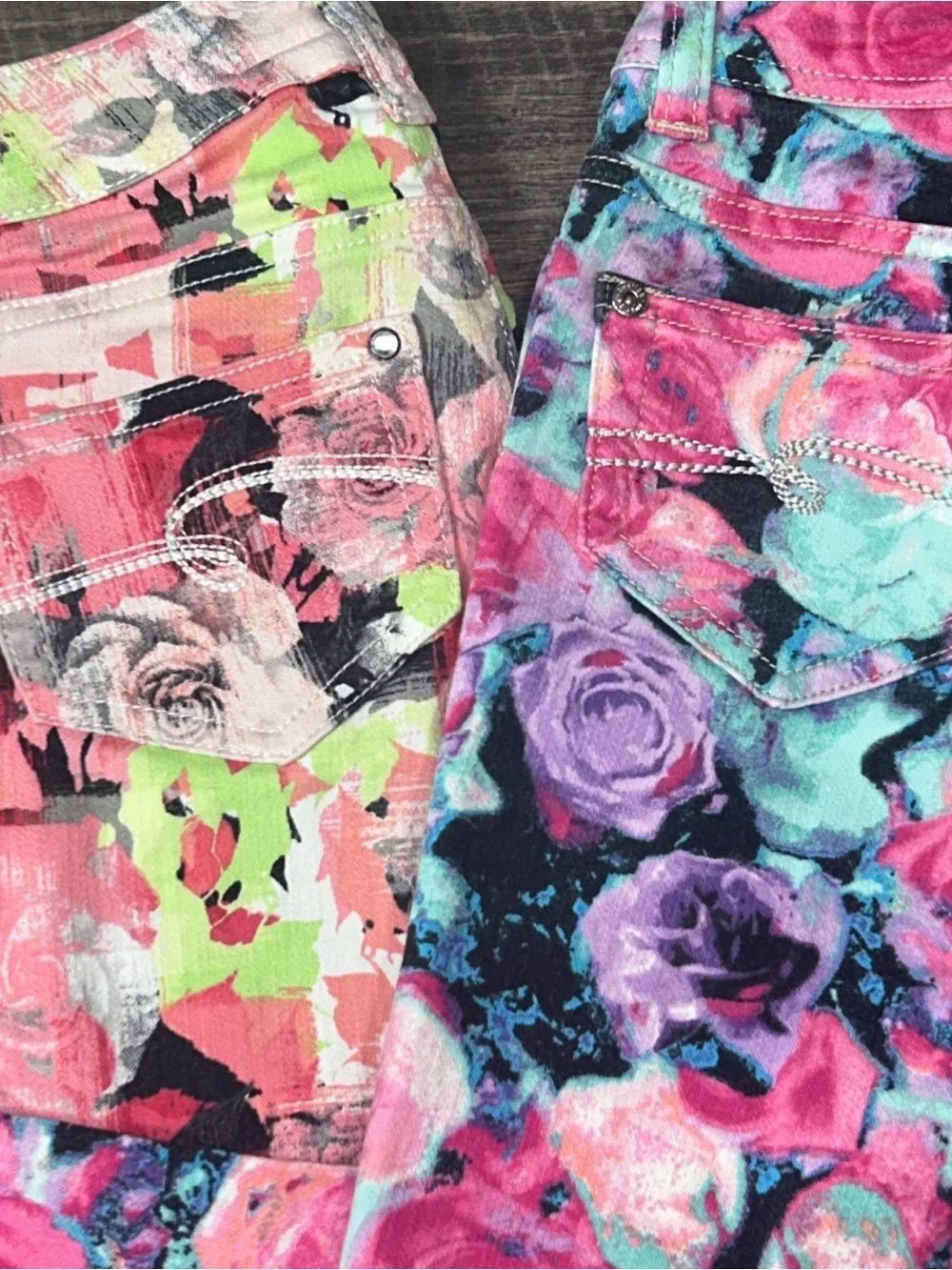 (0003) Girls: 7R Justice Premium Floral Denim Jeans- H4